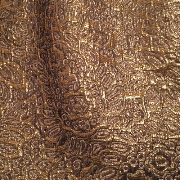 LOFT Gold Metallic Elastic Waist Skirt size M - Picture 2 of 7